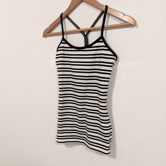 Lululemon Power Y Tank *Luon Light Twin Stripe Black/Black 4 - Picture 10 of 16